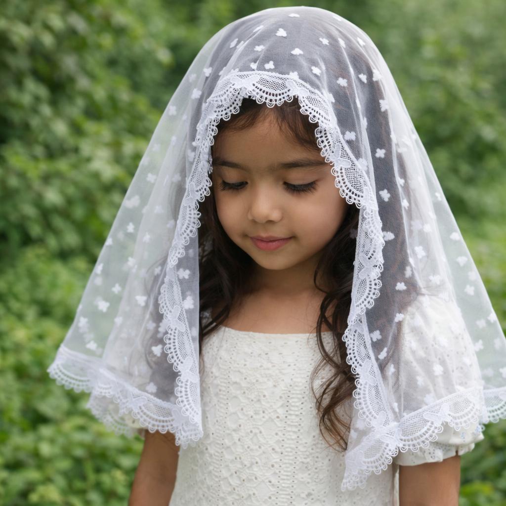 Véu CCB Congregação Infantil Juvenil Borboletas Poá Redondo Cód 07 em Oferta na Shopee