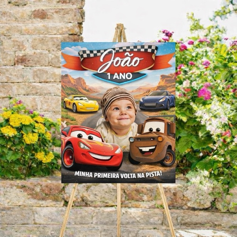 Quadro Placa Decoração Recepção Aniversário Foto McQueen em Oferta na Shopee