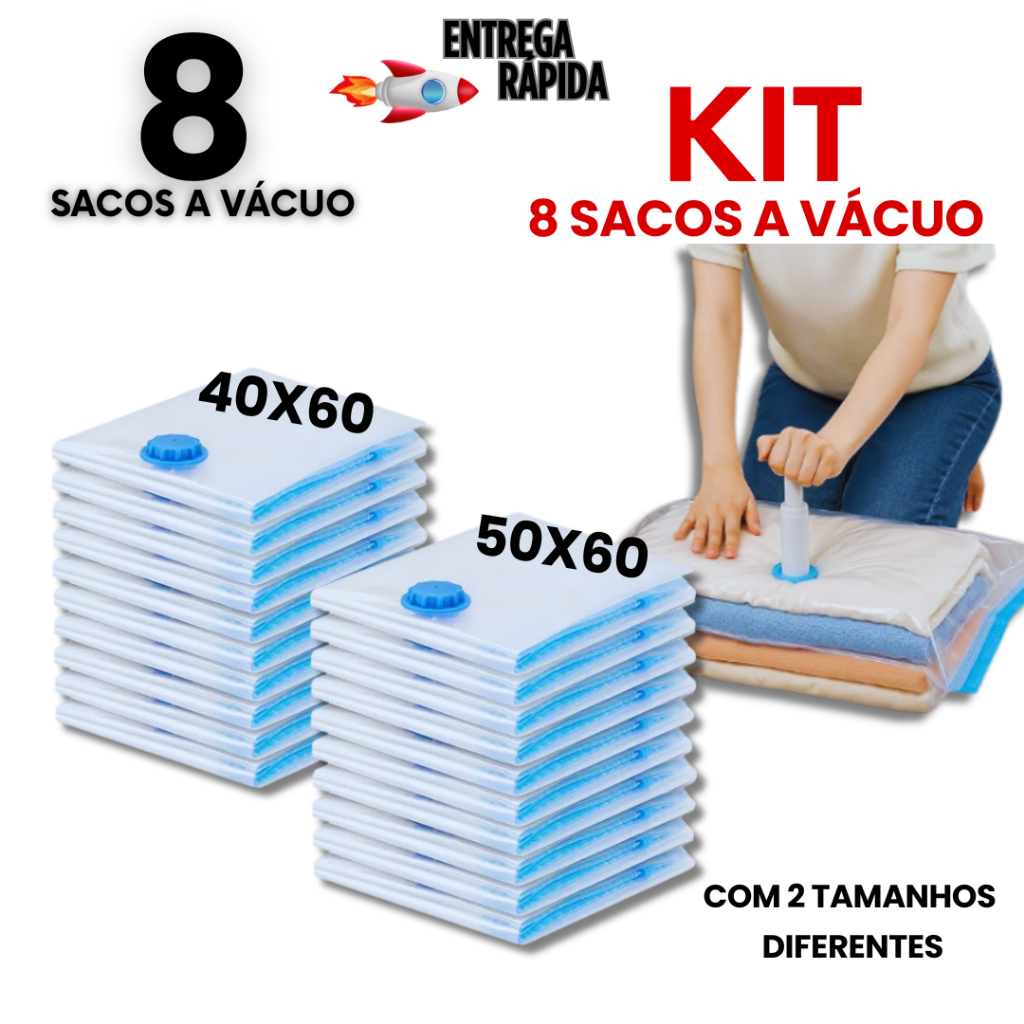 8 ou 4 ou 2 Saco a Vácuo Organizador Edredom Coberto Mala Roupa De Cama + Bomba 40x60 ou 50x60