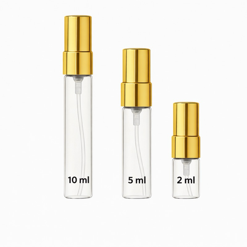 Porta perfume kit com 2 Frascos de Perfume Vazio Vidro com Spray Recarregável 2ml 5ml e 10ml Ideal para Viagem