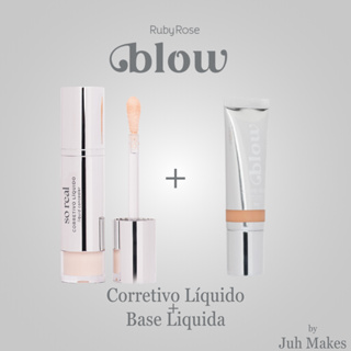 Kit Corretivo liquido + Base liquida Linha Blow Ruby Rose em Oferta na Shopee