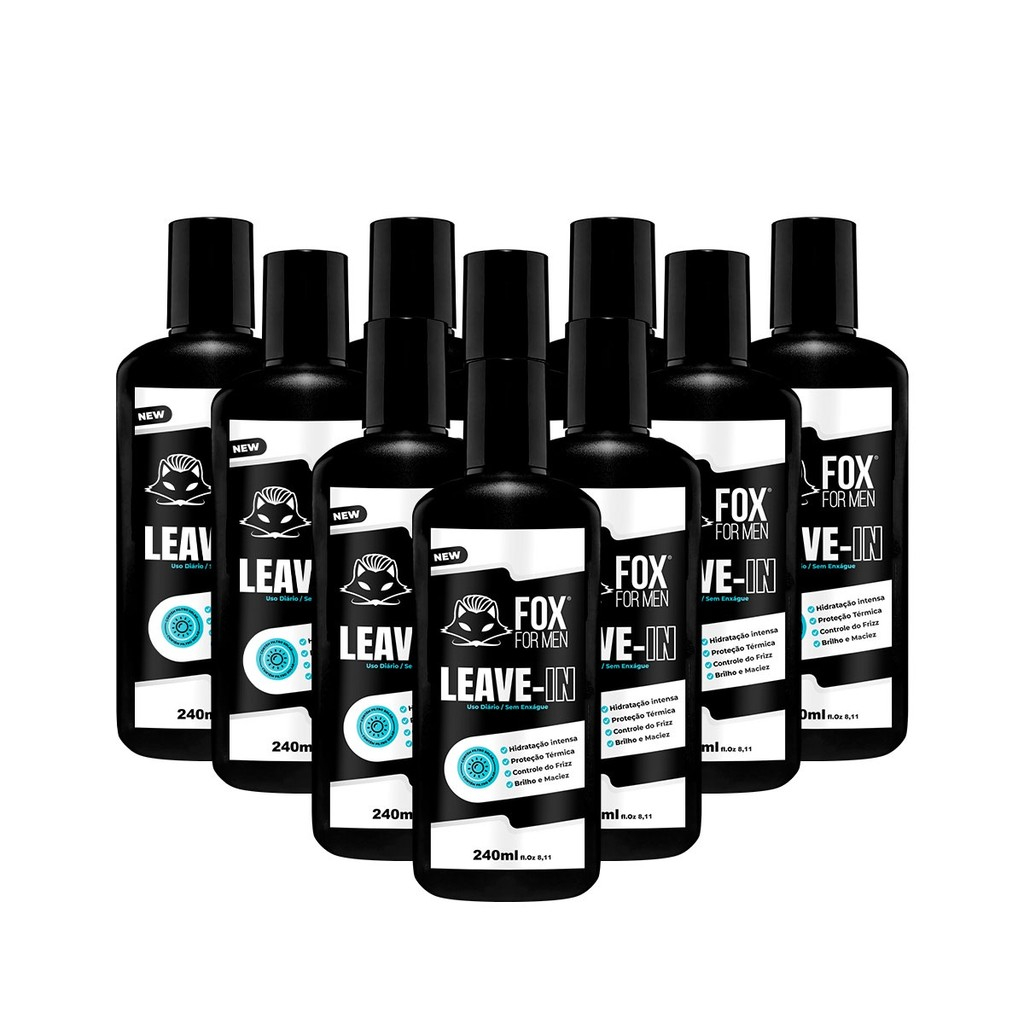 LEAVE IN FOX FOR MEN 6 UNID - CABELO MASCULINO PROTEÇÃO TÉRMICA - KIT REVENDA