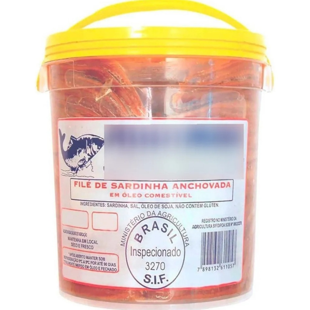 Conserva de Filé de Sardinha Ribamar Aliche Anchovada Balde 1kg em Oferta na Shopee
