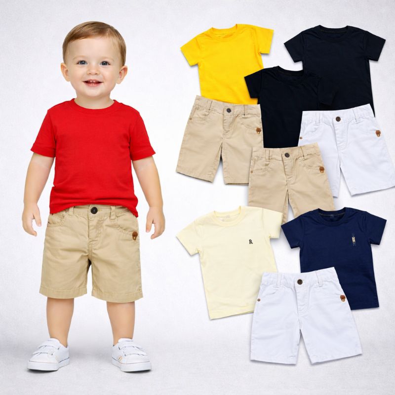 conjunto infantil de menino moda casual roupa infantil em Oferta na Shopee