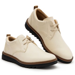 Sapato Masculino Oxford Loafer Sola Alta Tratorado Elegante Versátil Casual Confortável Culto Igreja