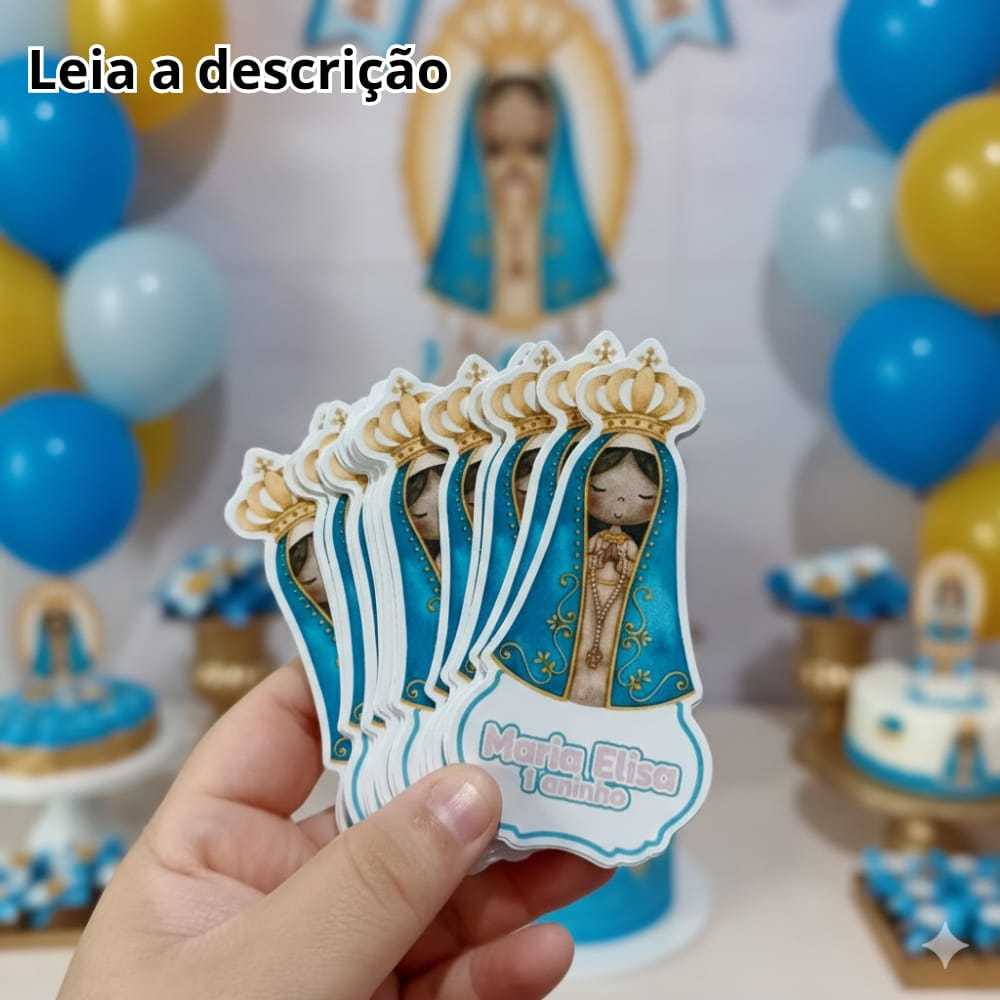 Kit Apliques Para Tubetes NOSSA SENHORA APARECIDA AQUARELA Lembrancinha Aniversário Festa