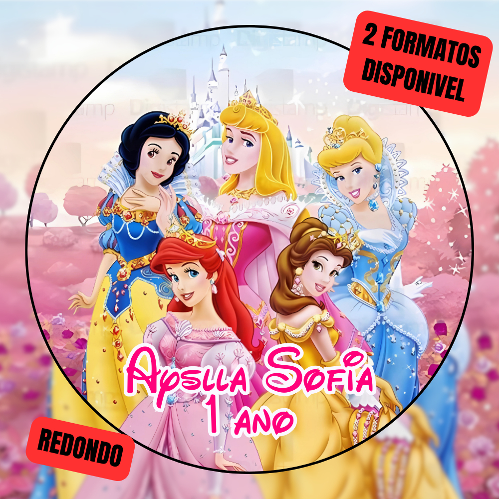 Kit Etiquetas Adesivas Princesas destacáveis Lembrancinha Mimo- Decoracao personalizado Adesivo Aniversário Infantil