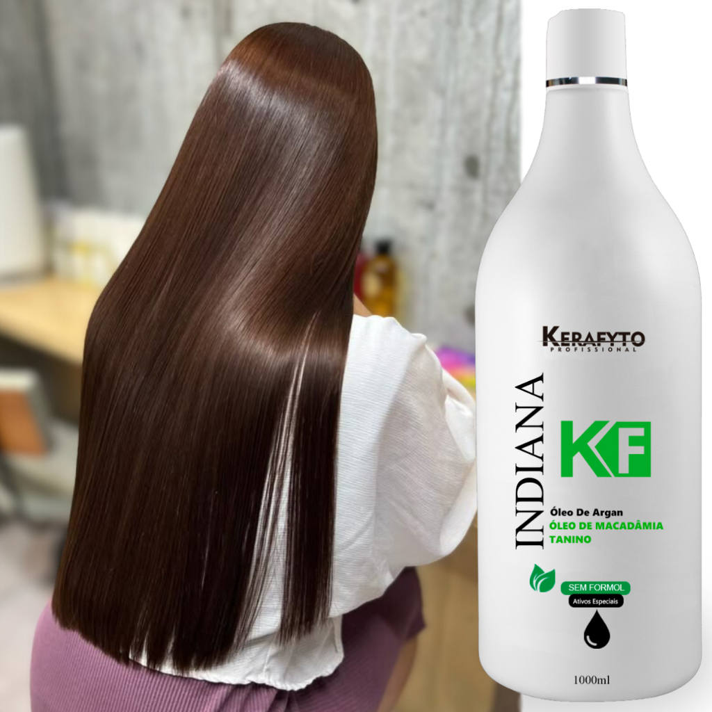 Progressiva Indiana Kerafyto Sem Formol – Liso Perfeito e Saudável com Óleo de Argan e Macadâmia