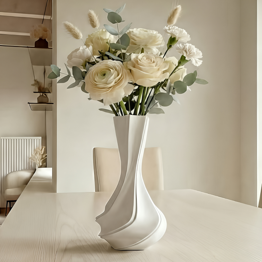 Vaso Decorativo geomético em Espiral 3D Moderno - Design Premium Minimalista Casa Escritório em Oferta na Shopee