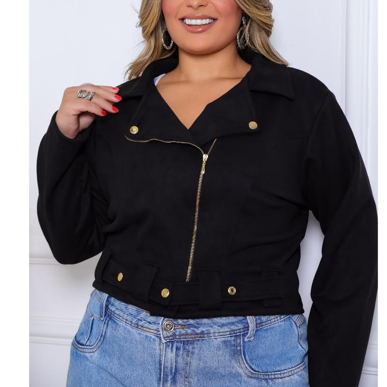 Jaqueta Feminina Suede Plus Size G1 G2 G3  Camurça Feminina Estilosa