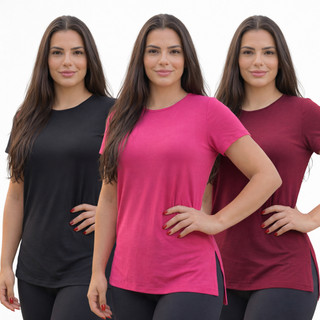 Kit 3 Blusa Feminina Tapabumbum Feminina Sobre legging Academia