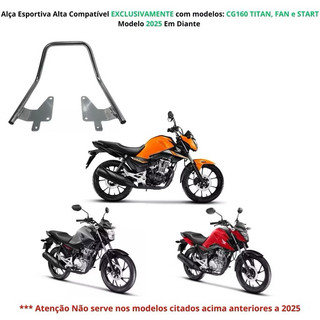 Alça Esportiva Traseira Alta Cg 160 Titan Fan Start 2025+