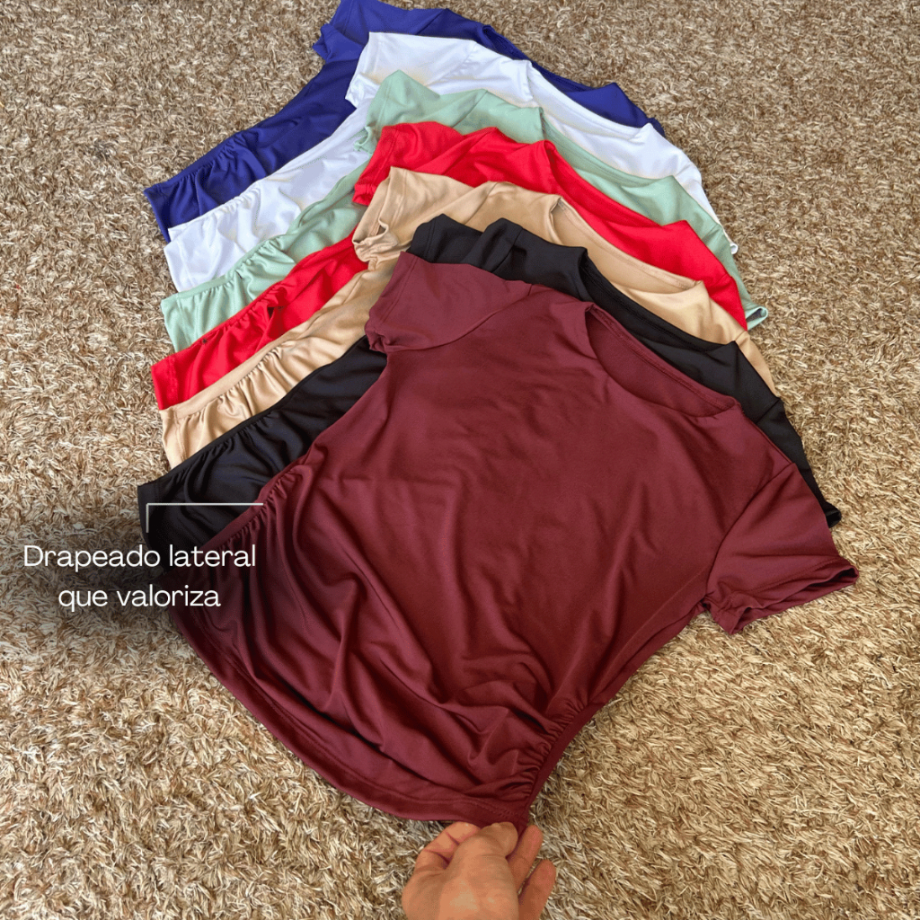 Kit 3 Blusinha Feminina Drapeada Cropped Manga Curta Baby Tee Compressão Básica Forrada Tshirt Blusa Gringa Dia a Dia em Oferta na Shopee