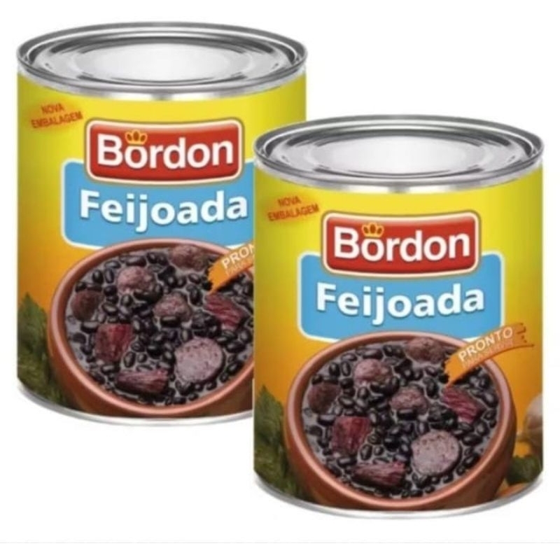 Kit 2, 3, 6, 12 com Feijoada Bordon em lata 430g original. em Oferta na Shopee