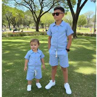 Conjunto infantil mauricinho, conjunto verão, conjunto menino , conjunto short e camisa infantil , ropa menino em Oferta na Shopee