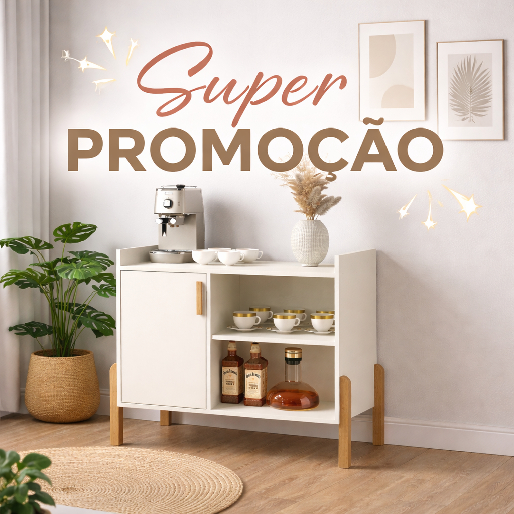 Aparador Balcão Buffet Cantinho do Café e Bebidas com  Madeira Maciça Sala Cozinha em Oferta na Shopee