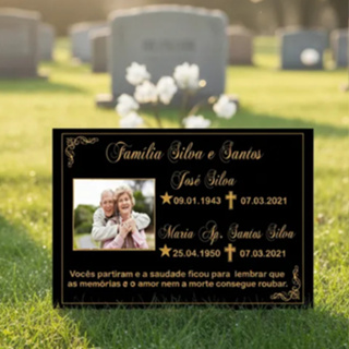 Azulejo/ Placa Para Lápide Casal Personalizada 20 x 30 cm em Oferta na Shopee