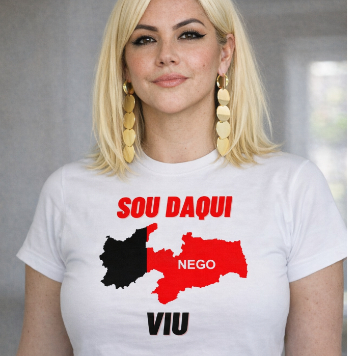 Camisa Feminina Paraíba | Bandeira e Frase  Sou Daqui Viu | Moda Nordestina Casual em Oferta na Shopee