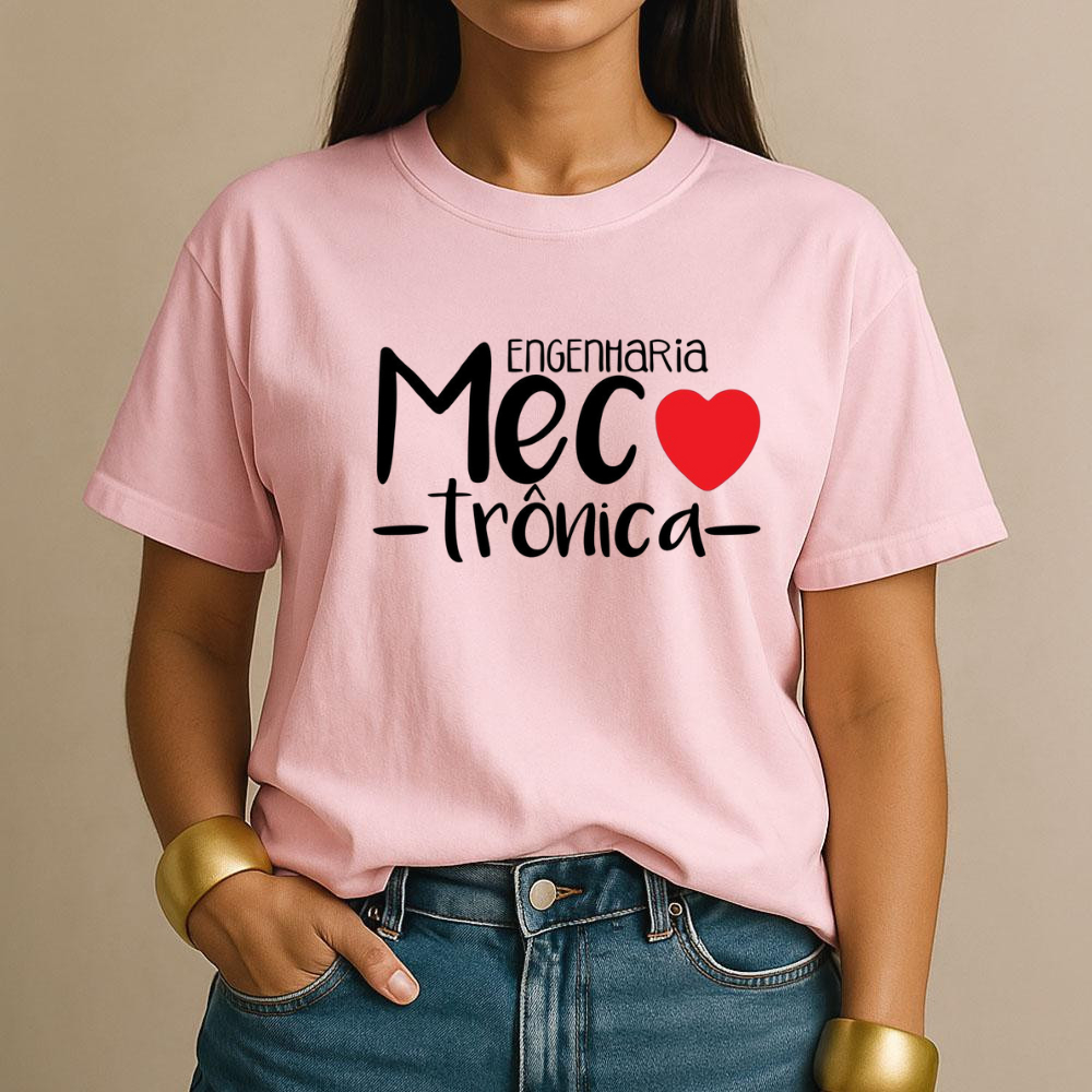 Camiseta Estampada Engenharia Mecatrônica para Faculdade T-Shirt Blusa Varias Cores Algodão