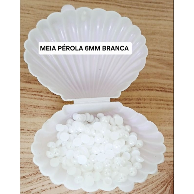 Meia pérola Abs 6mm / Pacote com 50gr