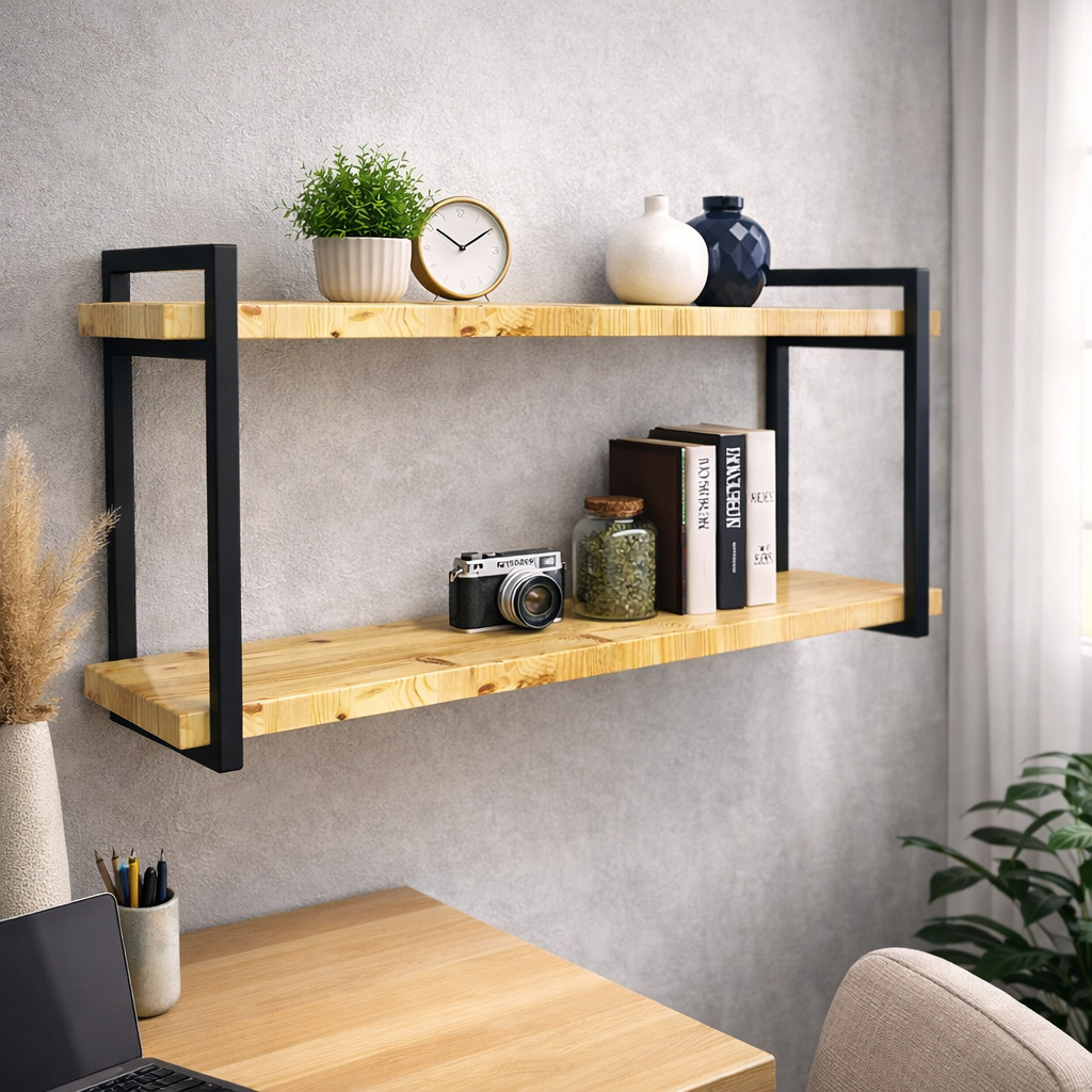 Prateleira Industrial Suspensa ate 100cm Organizadora Livros Decorações Sala, Cozinha, Lavanderia em Oferta na Shopee