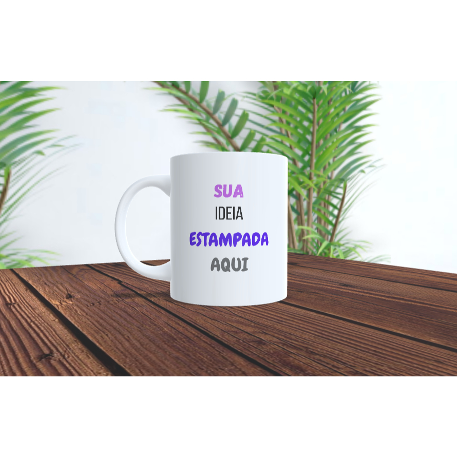 Caneca de cerâmica personalizada com sua ideia / imagem / logo