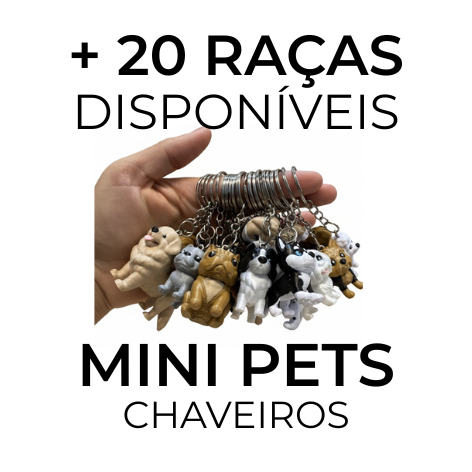 Chaveiro de Cachorro Miniatura | Escolha a Raça do Seu Pet | +30 Modelos | Presente Criativo