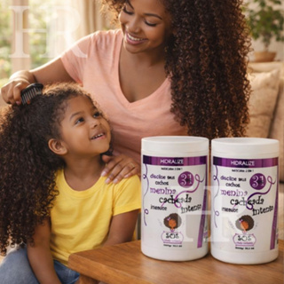Kit 2 Creme MENINA CACHEADA 3 Em 1  1kg Hidralize Ativa Os Cachos em Oferta na Shopee
