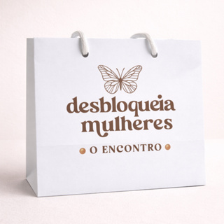 Kit Sacola Média Personalizada com sua logo ou tema - Tamanho M em Oferta na Shopee