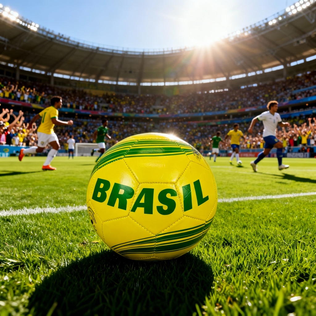 Bola de Futebol Brasil Copa do Mundo 2026  Tamanho Padrao 5 Infantil Premium + Bomba de Encher