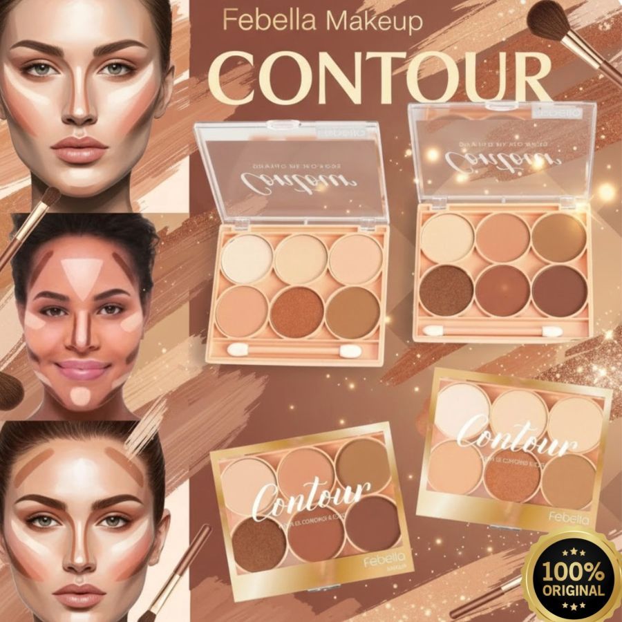 Paleta de Contorno 6 Cores Contour Febella Makeup