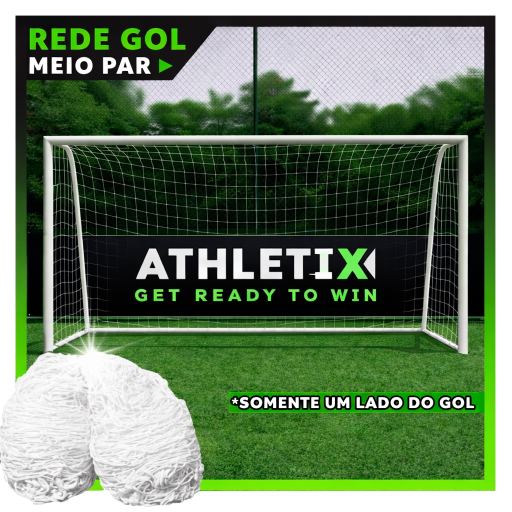 Meio Par Rede de Gol Futsal, Salão, Quadra, Salão (3,20m x 2,20m) Fio 2mm