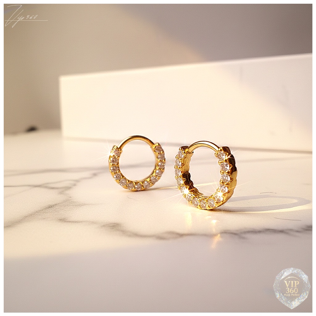 Piercing Septo Helix Daith Argola Cravejada Strass Zircônia 6mm/8mm  - Brilho Premium em Oferta na Shopee