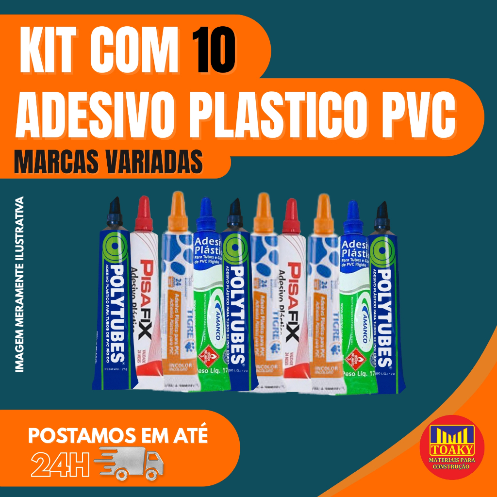Kit Cola Adesiva Para Tubo Cano Pvc Rigido Polytubes 17g