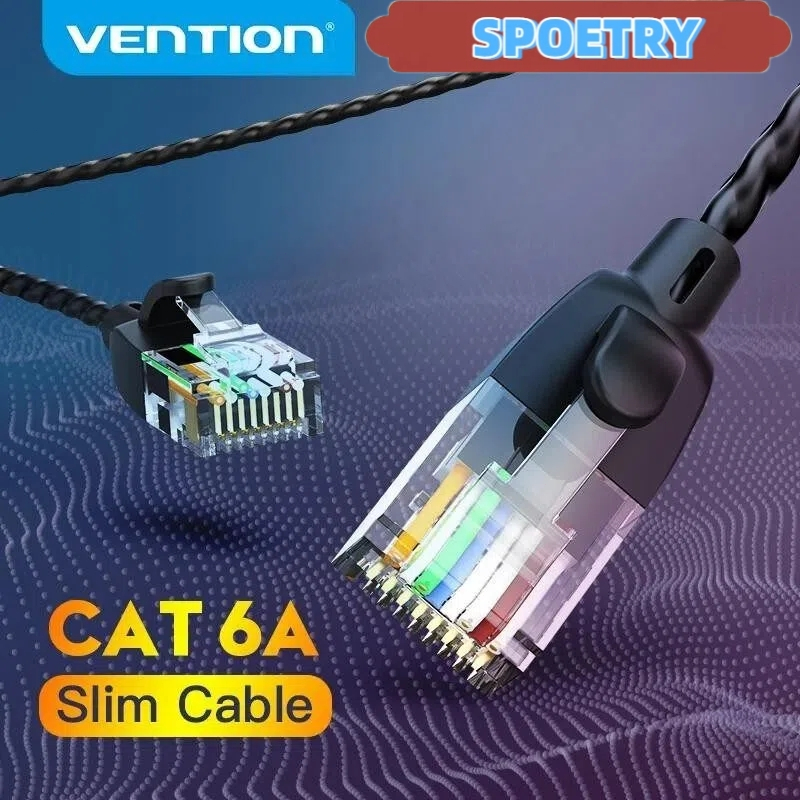 Vention Cat6a Cabo Ethernet Lan Blindado Dupla De Alta Velocidade 10Gbps De Patch De Rede Para Computador Roteador Lapto