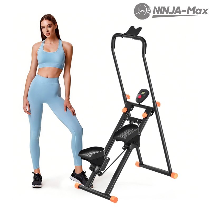 NINJA-MAX Máquina De Escalada Simulador Caminhada Dobrável Ate 120kg com E Display Lcd Multifuncional Estepper Doméstico