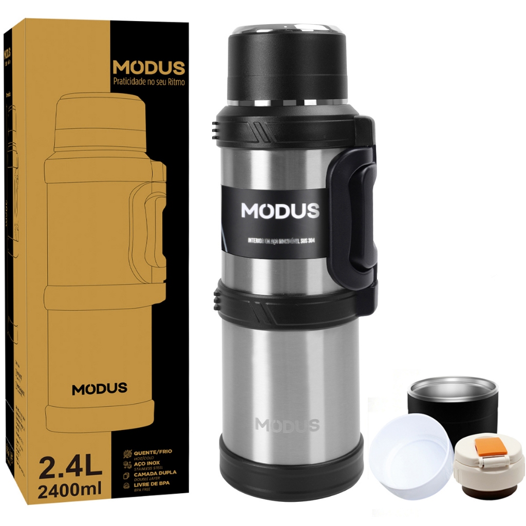 Garrafas Modus Térmicas 2,4 Litros Quente Frio Com Aço Inoxidável Isolamento Térmico em Oferta na Shopee