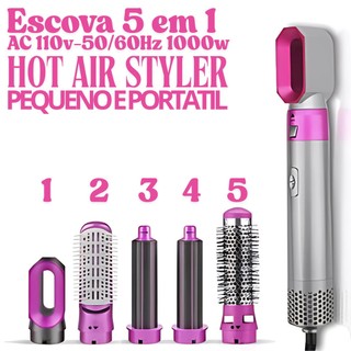 Escova 5 em 1 Secador, Pente, Modelador, Aumenta volume Profissional 110V MAIS