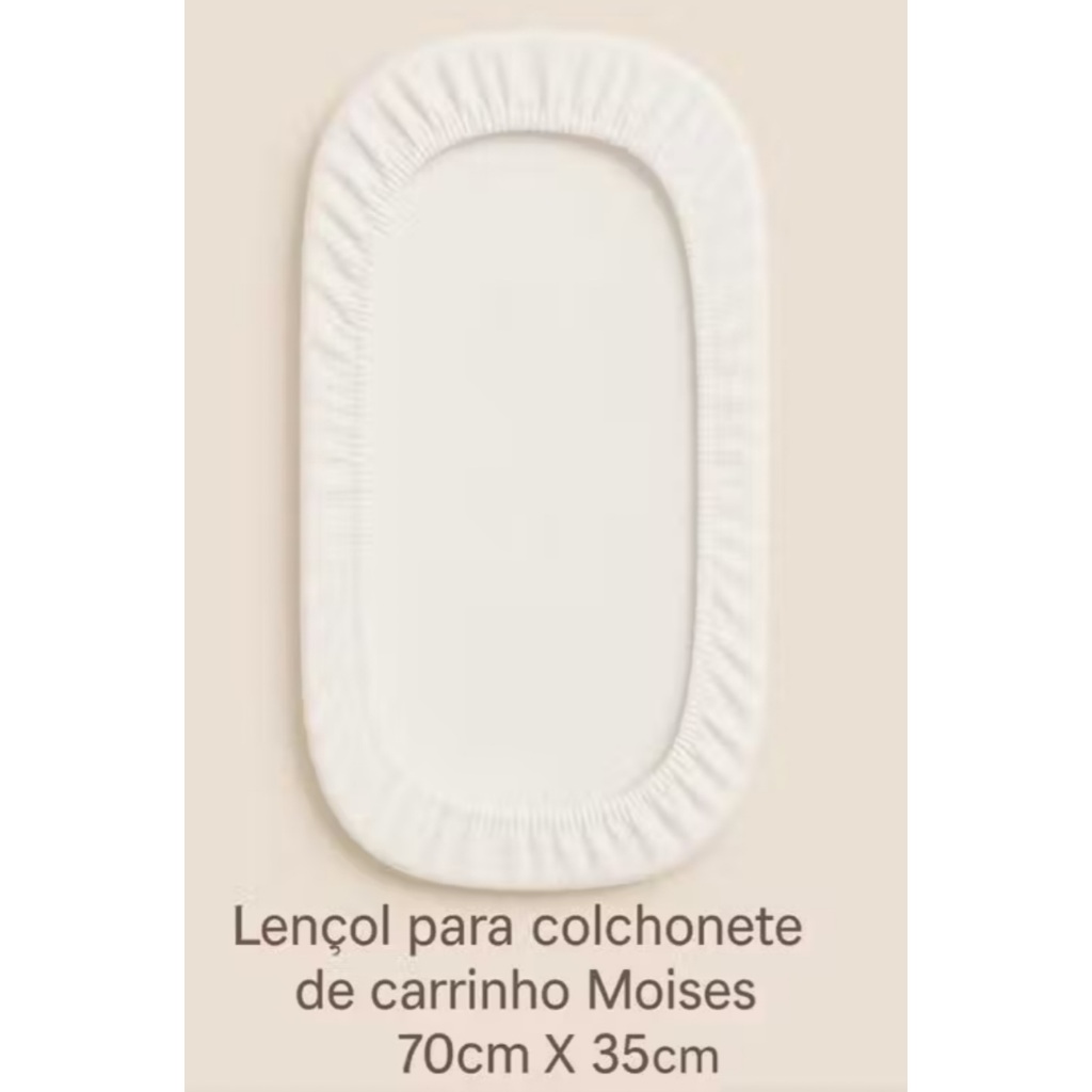 Kit com 5 lençóis para colchonete de carrinho 70cm X 35cm com elástico na volta toda