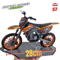 Moto SXT Super Cross Realista Pneus De Borracha Suspensão Motocross Trilha Grande 28cm Infantil - Usual Brinquedos