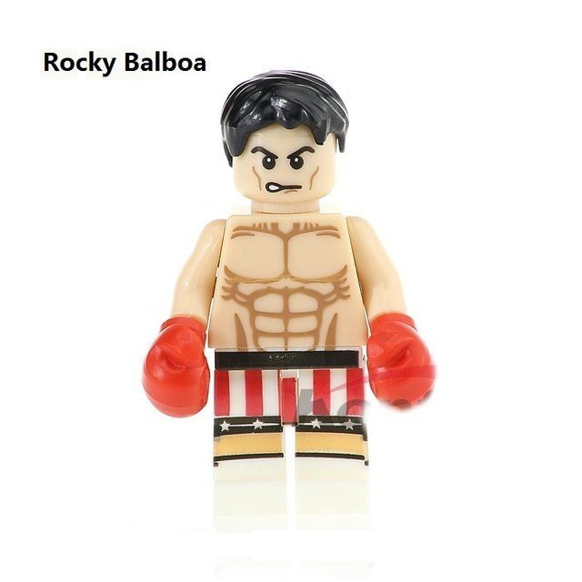 Miniatura de Rocky Balboa minifigure de coleção Apollo Creed um lutador Boxe