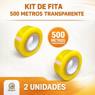Fita Adesiva Durex 500 Metros kit com 2 Unidades Transparente em Oferta na Shopee