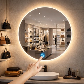 Espelho Led Redondo Com Botão Touch Moderno Lançamento Blogueira Fonte JR em Oferta na Shopee