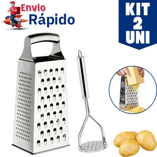 Kit 2 Peças Ralador 4 Faces Inox + Espremedor de Batata Rala Queijo Espremedor de Batata em Oferta na Shopee