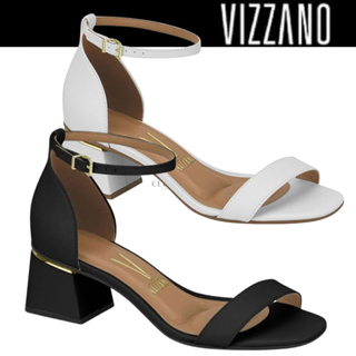Sandália Feminina Salto Baixo Grosso Vizzano Ajustável Leve Calcanhar Fechado em Oferta na Shopee