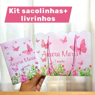 Sacolinhas + Livrinhos festa jardim das borboletas OU QUALQUER TEMA (pegue e monte) em Oferta na Shopee