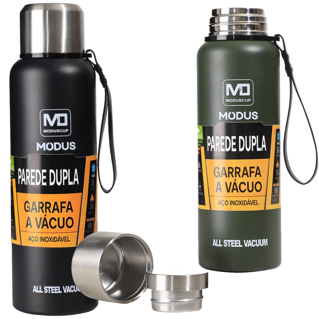 MODUS Garrafa Térmica Aço Inoxidável Portátil Copo Com Bolsa 1000ML/1500ML em Oferta na Shopee