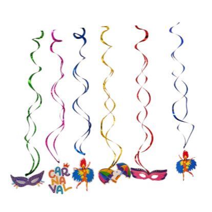 Decoração de Carnaval Fita PVC 6 Peças
