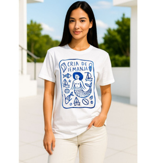 Camiseta Iemanjá Ana Paula BBB/ Umbanda/Candomblé Unisex Slim / 100%Algodão Estampada em Oferta na Shopee