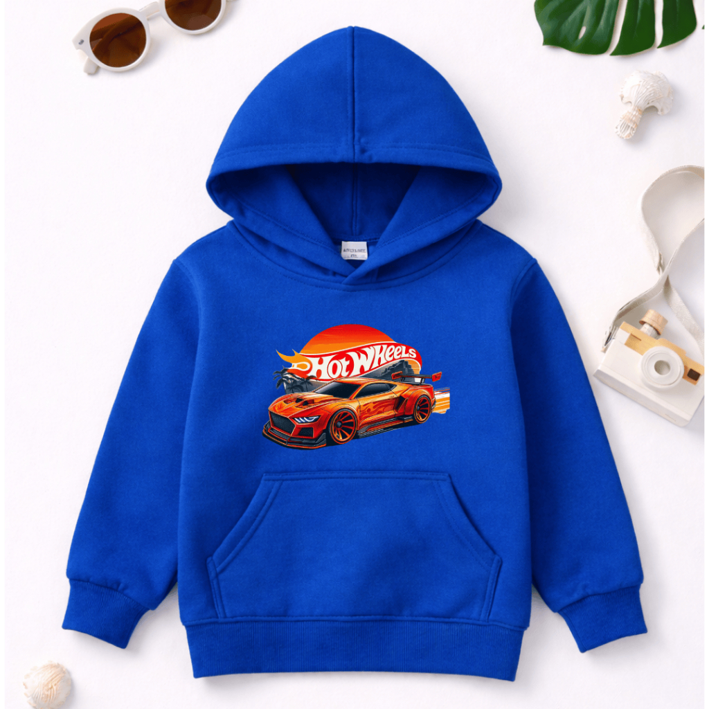Moletom Canguru Hot Wheels com Capuz Infantil Juvenil - Unissex - Casaco Confortavel para Frio Estiloso - Agasalho